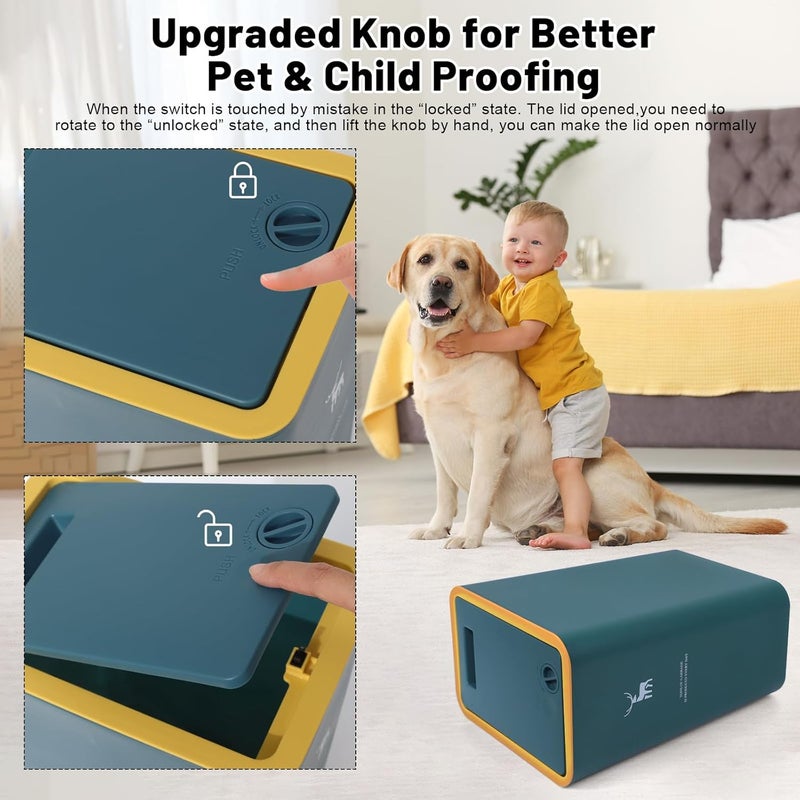 XPIY Trash Can with Lid, 2 Pack 4 Gallons/15 Liters Garbage Can with Press Top, Small Trash Can Dog Proof, Plastic Trash Bin, Waste Basket for Bathroom|Kitchen|Bedroom|Office (2, Green) - Image 2